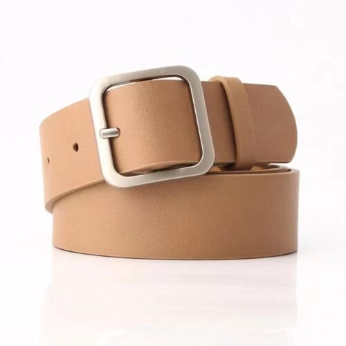 Women’s Square Buckle PU Leather Belt