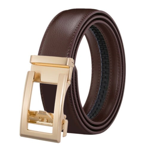 Leather Belt with Automatic Buckle