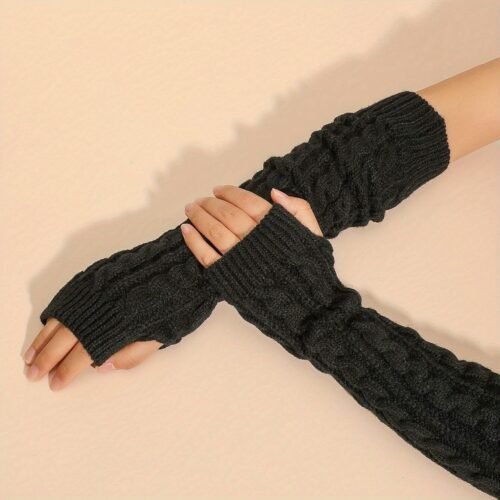 Woman Wool Half-Finger Gloves