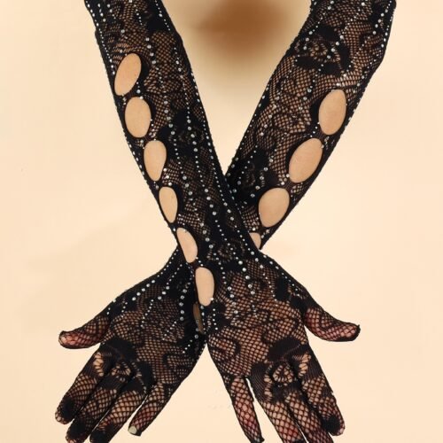 Fishnet Rose Gloves