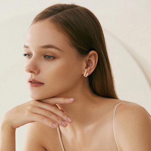 C-Shaped 925 Silver Earrings