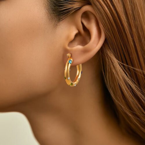 Diamond Round Ring Earrings