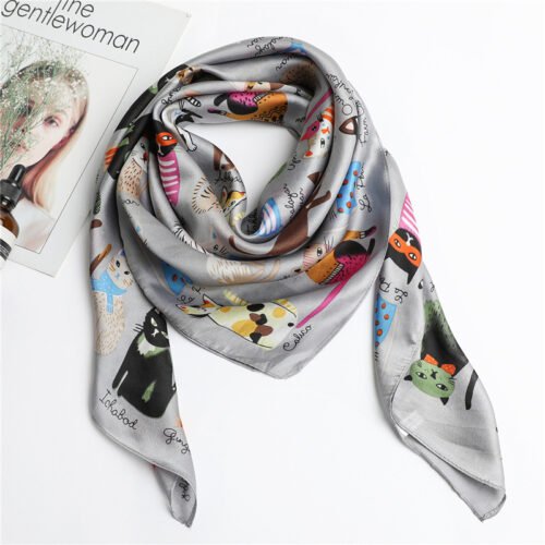Cat Silk Scarf
