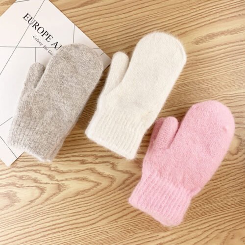 Woman Solid Color Mittens