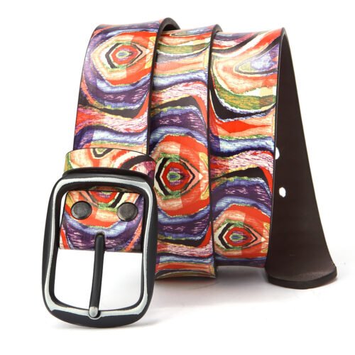 Rainbow Graffiti Leather Belt